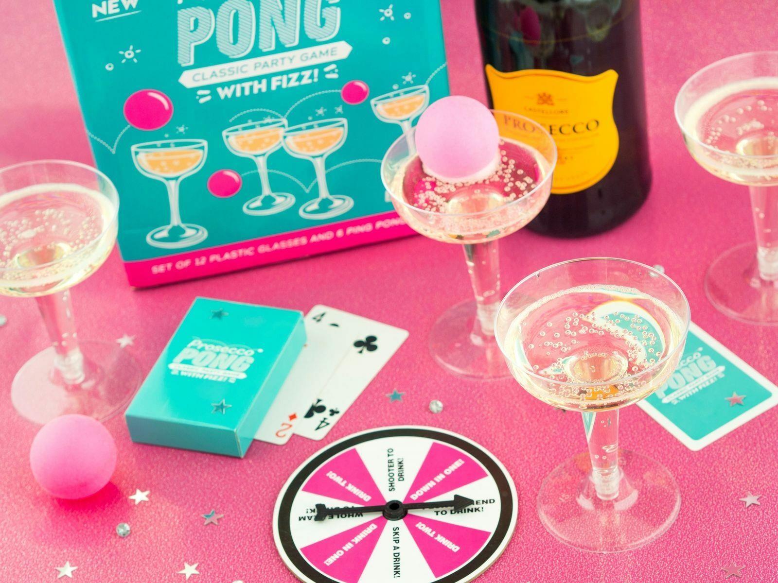 Prosecco Adult Fun Drinking Game 12 Glasses Activity Party Pong Game Xmas T 2950
